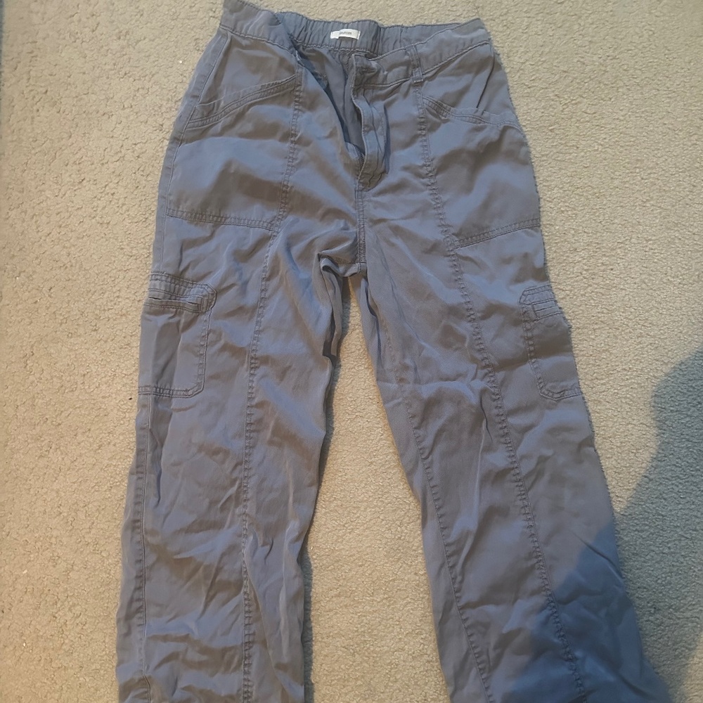 Grey chino wide leg pants